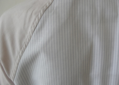 Patrik Ervell: Raglan Buttondown Shirt in Grey and Pearl White Oxford ...